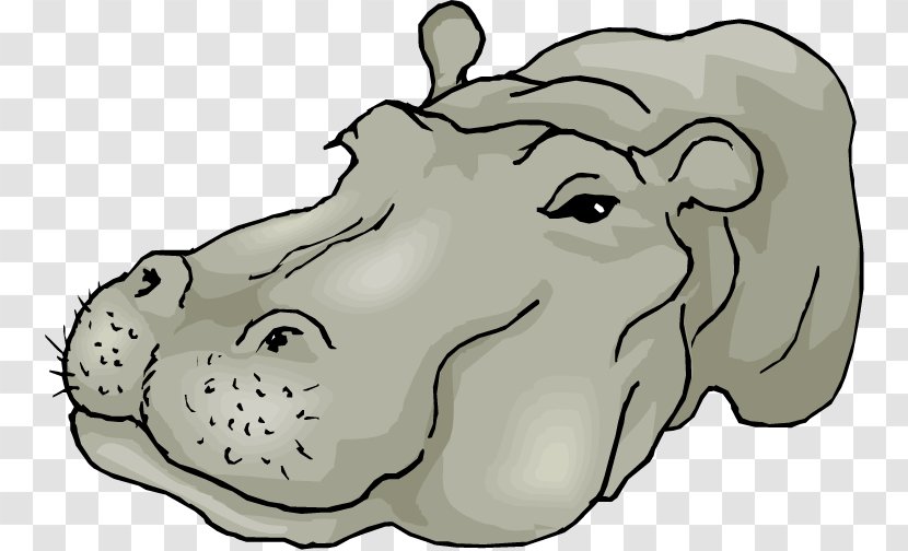 Hippopotamus Cartoon Clip Art - Watercolor - Hippo Face Cliparts Transparent PNG