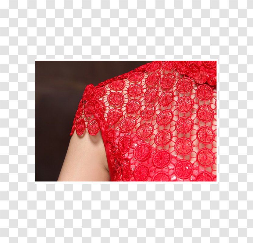Sleeve Cheongsam Lace Wedding Dress - Skirt - Red Transparent PNG