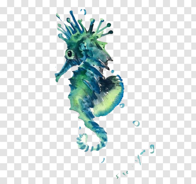 Seahorse Sea Creatures Watercolor Painting - Art Transparent PNG