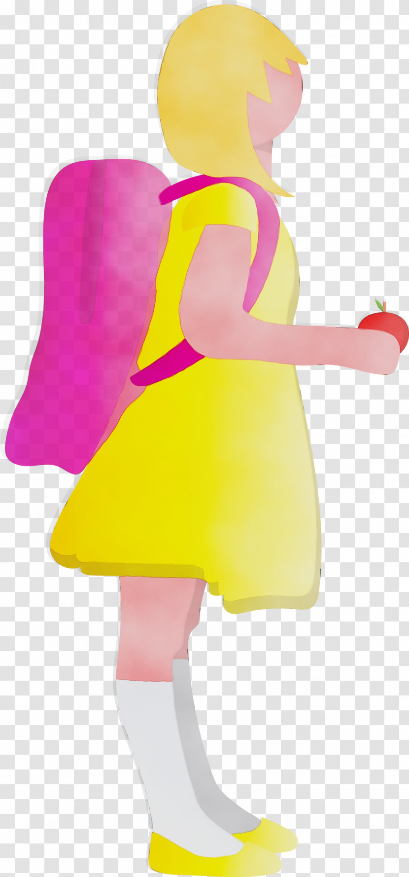 Cartoon Yellow Pink Costume Dress Transparent PNG