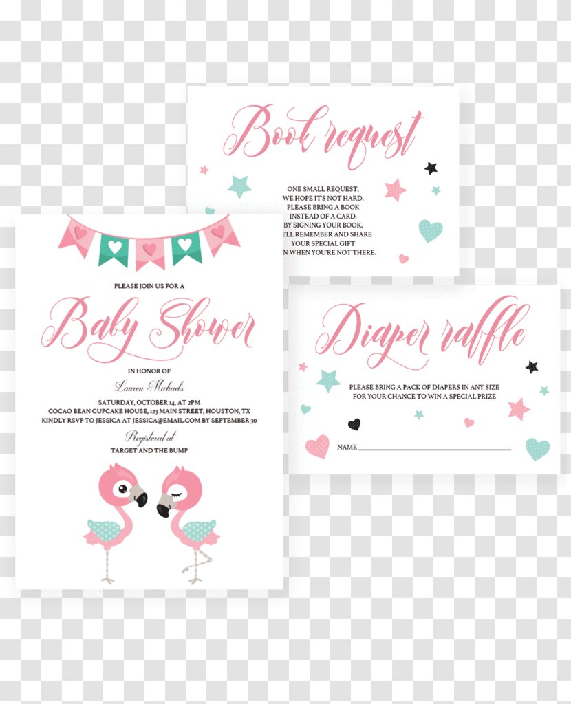Wedding Invitation Baby Shower Save The Date Party Flamingo - Text Transparent PNG