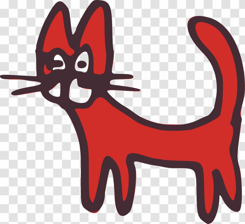Black Cat Kitten Cougar Clip Art - Vertebrate - Red Cliparts Transparent PNG