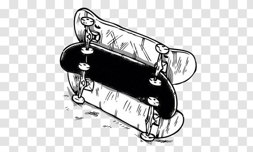 Skateboarding Drawing Illustration - Recreation - Skateboard Sketch Material Transparent PNG