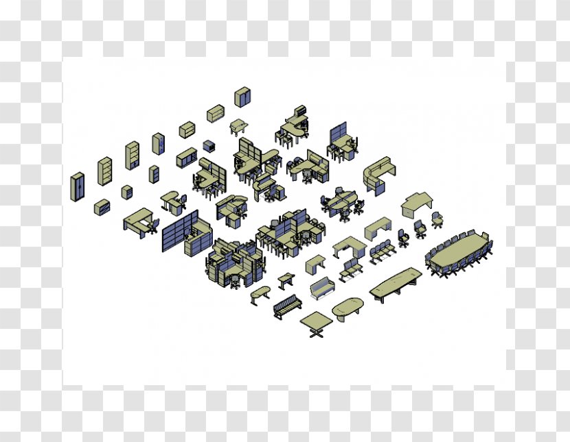 Autodesk Revit Office Computer-aided Design Cubicle - Furniture - Table Transparent PNG