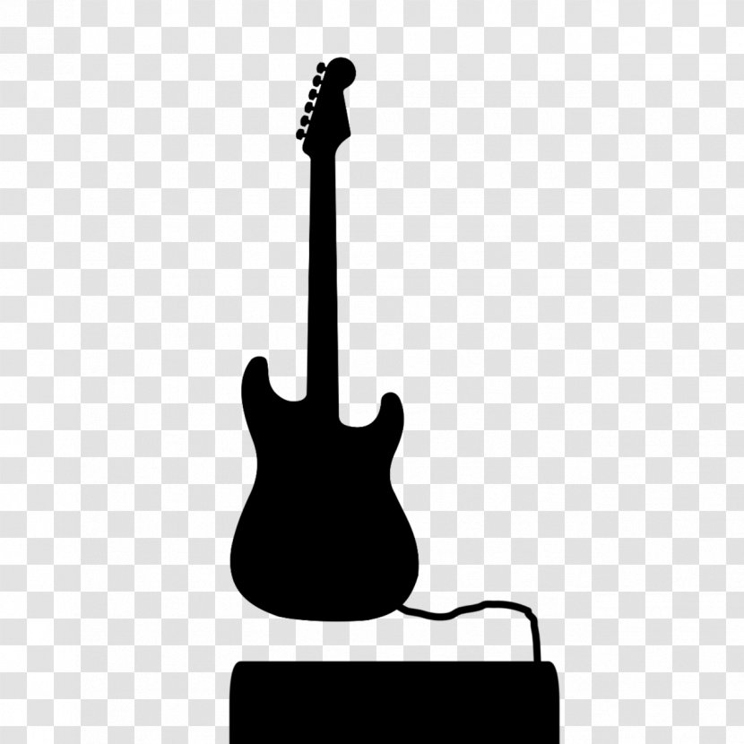 Guitar Cartoon - Electronic Musical Instrument - Blackandwhite Acousticelectric Transparent PNG
