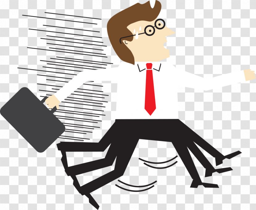 Time Management Workplace - Vector Running Man Transparent PNG