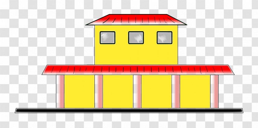 Yellow Line Facade Roof House Transparent PNG