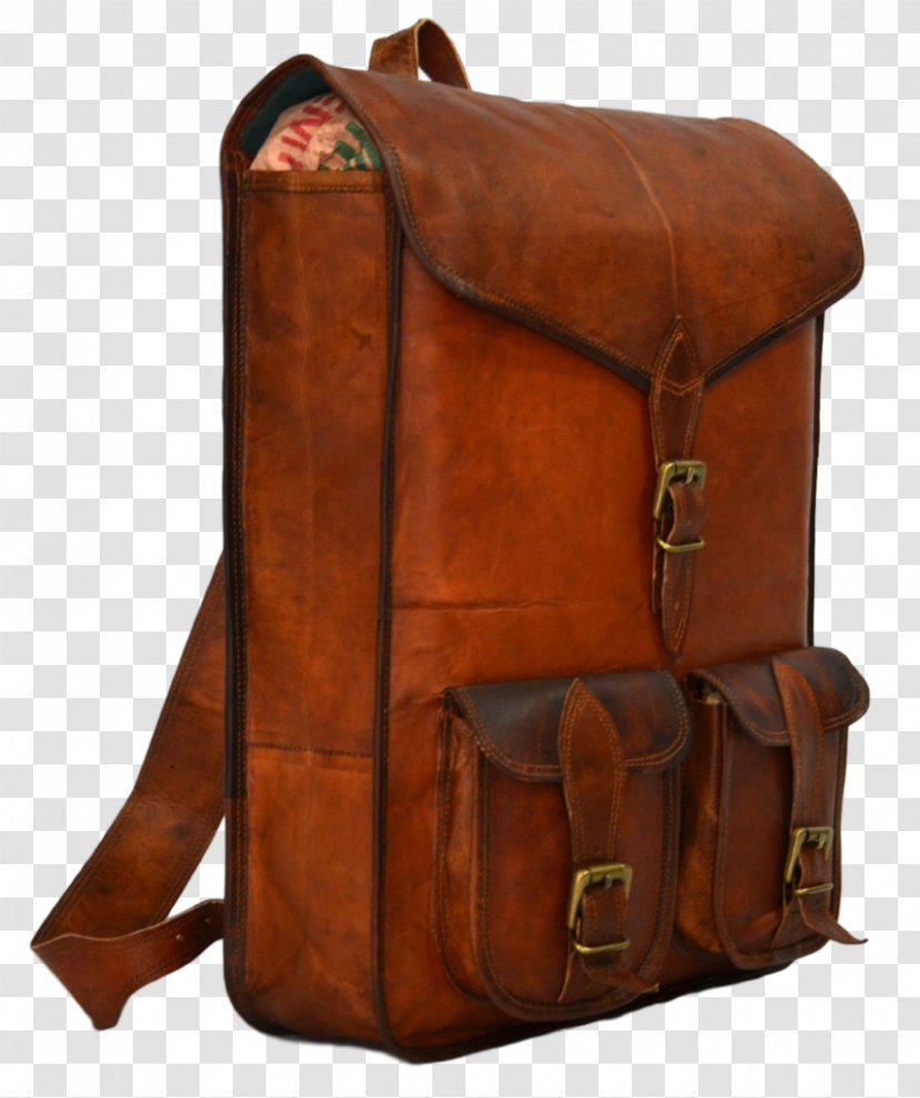 Leather Backpack Messenger Bags Handbag - Hand Luggage - Vintage Transparent PNG