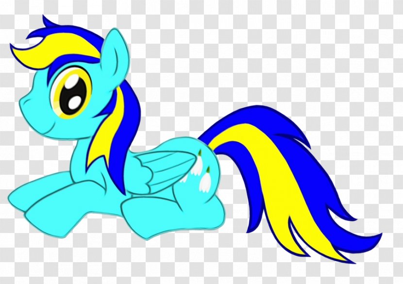 Pony Horse Cartoon Drawing Rain - Smile Electric Blue Transparent PNG