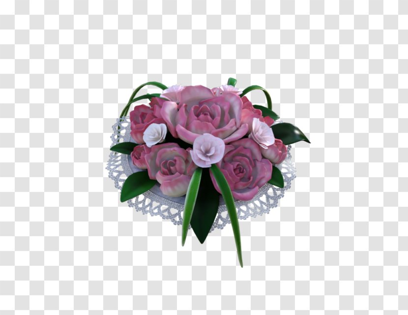 Garden Roses Flower Bouquet Cabbage Rose Pink Floral Design - Wedding Transparent PNG