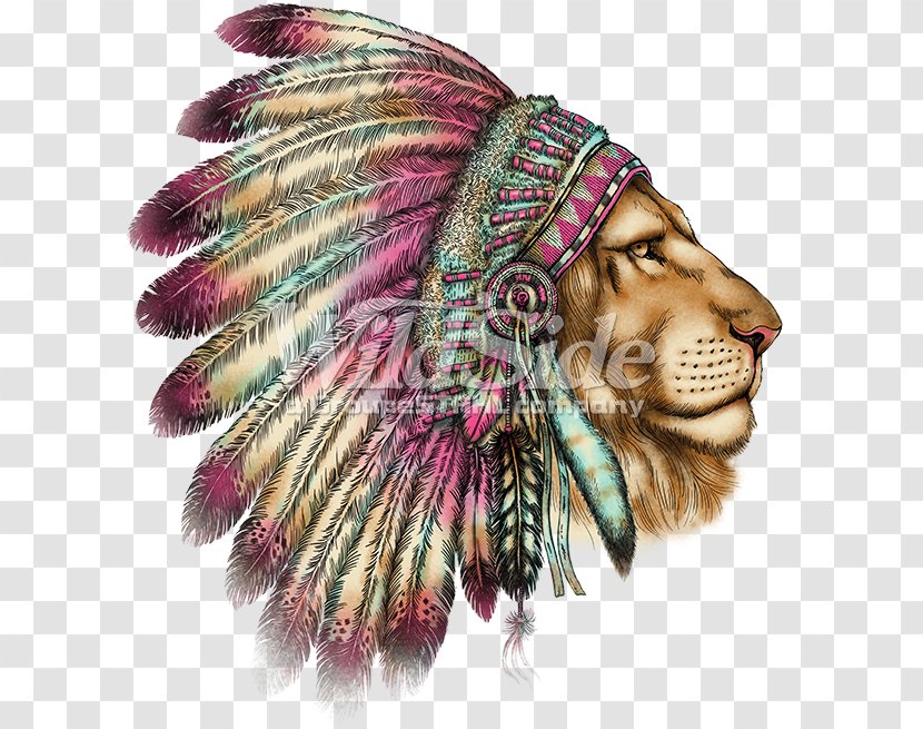 Lion Drawing - Headgear - Watercolor Paint Transparent PNG