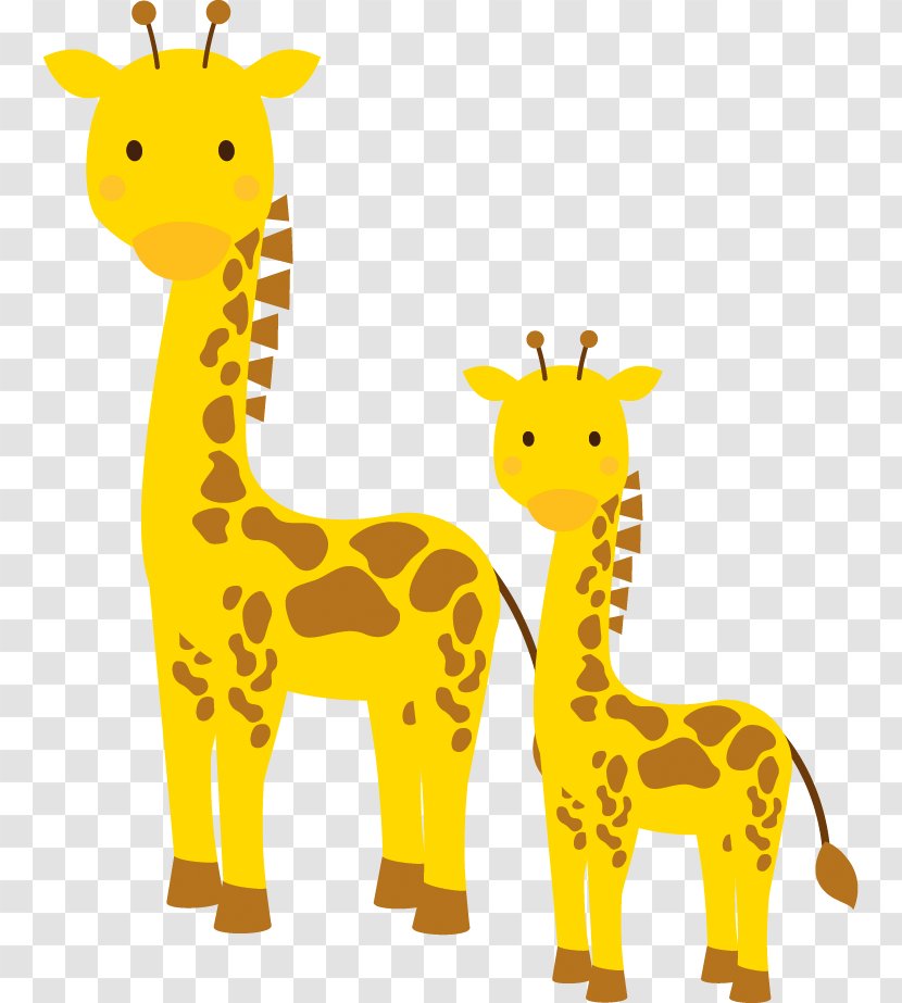 Giraffe Parent And Child Clipart. - Printing - Label Transparent PNG