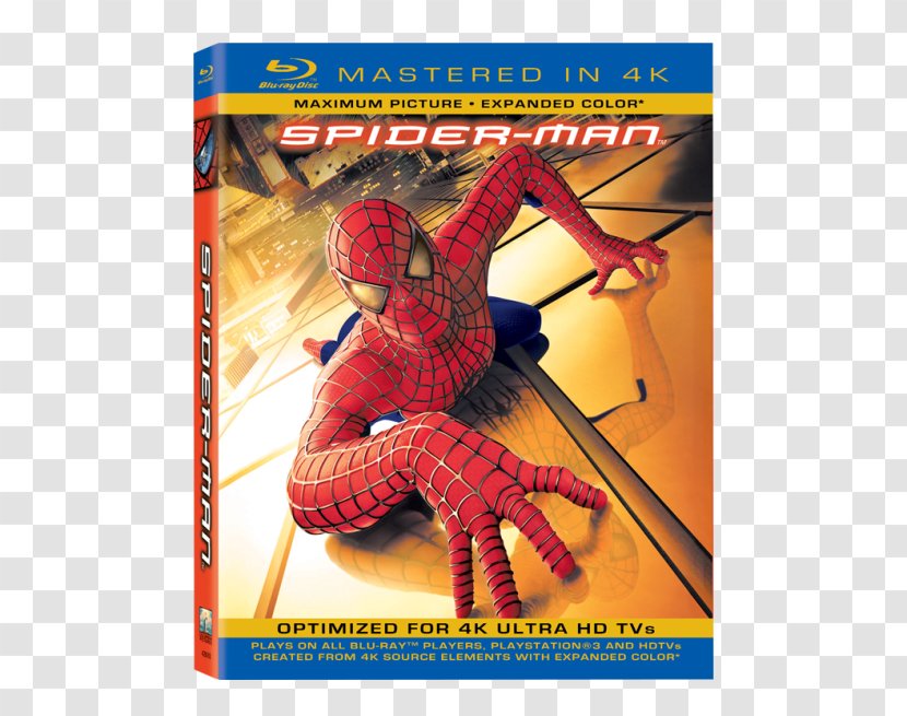 Spider-Man Ultra HD Blu-ray Disc YouTube 4K Resolution - Spiderman Film Series - True Lies Transparent PNG