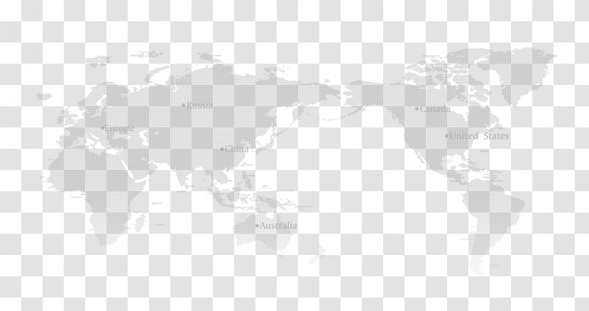 White Pattern - Black - World Map Transparent PNG