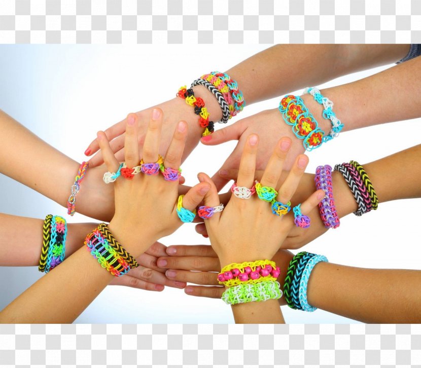 Rainbow Loom Bracelet Rubber Bands Toy Wristband Transparent PNG