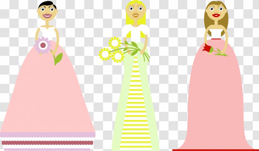Painted Bride Art Center Clip - Gown - Vector Hand-painted Transparent PNG