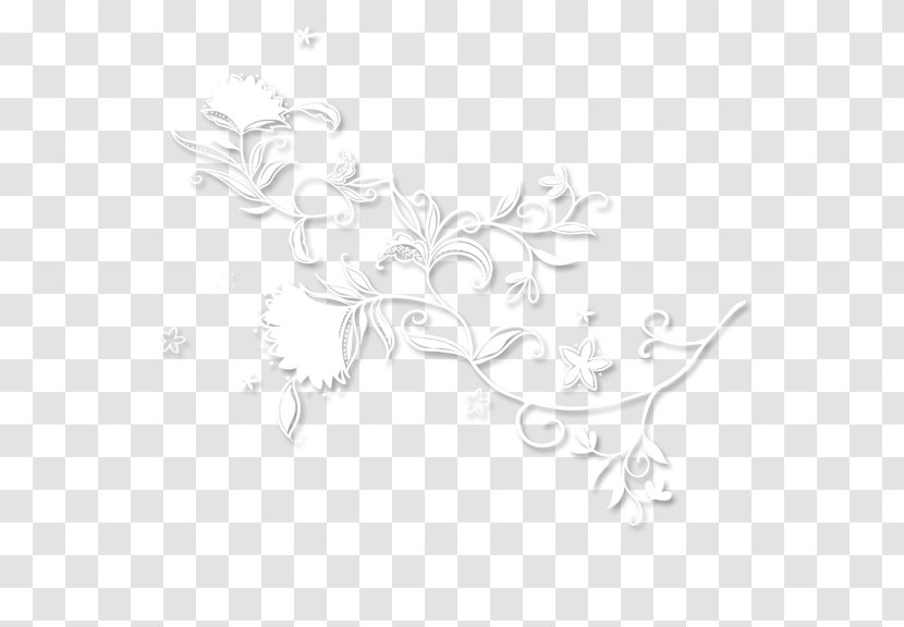 White Black Pattern - Shading Lace Plant Transparent PNG