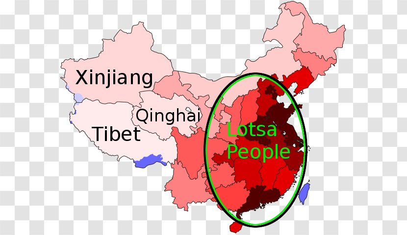 Population Density World Map China Proper - Country - Asia Tibet Transparent PNG