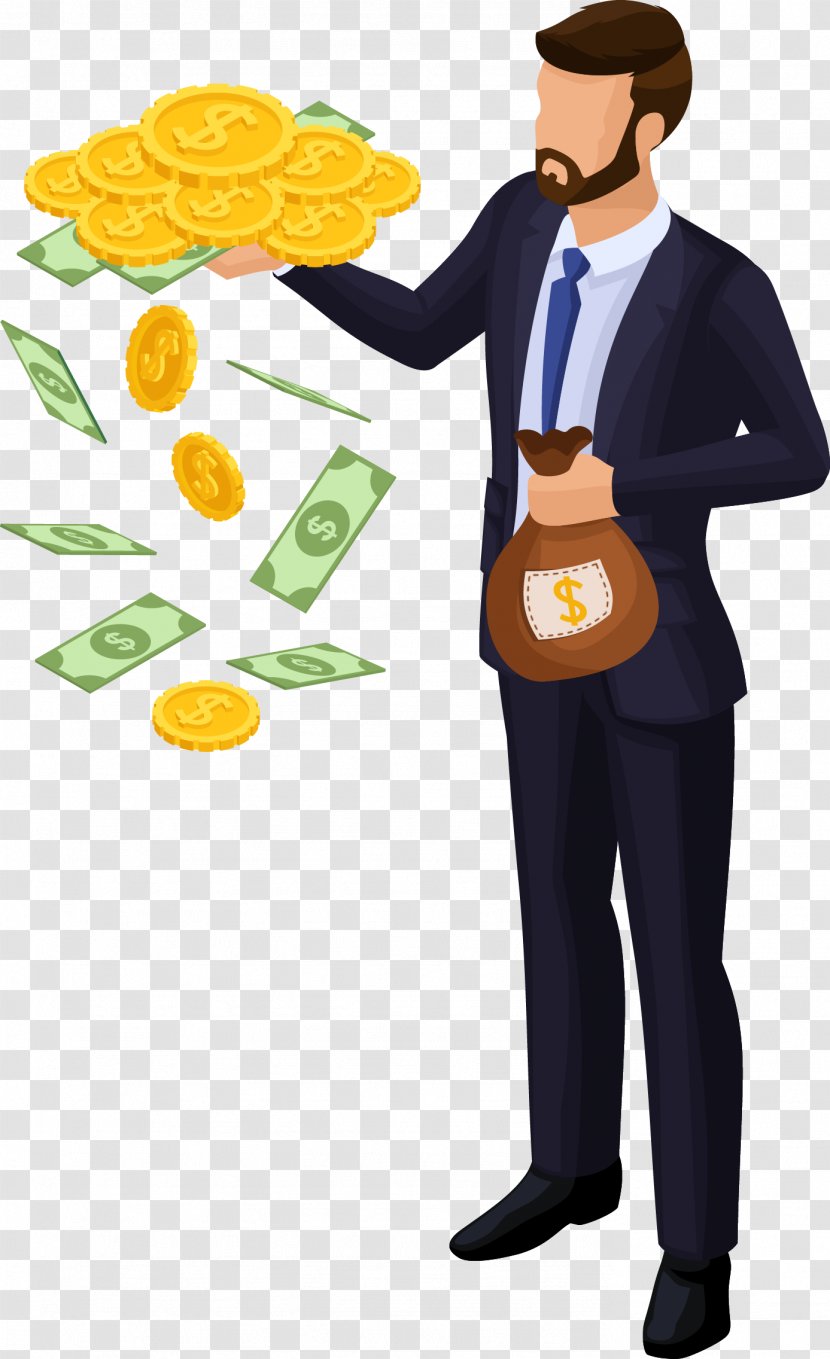 Download - Professional - Businessman Holding A Wallet Man Figure Vector Transparent PNG