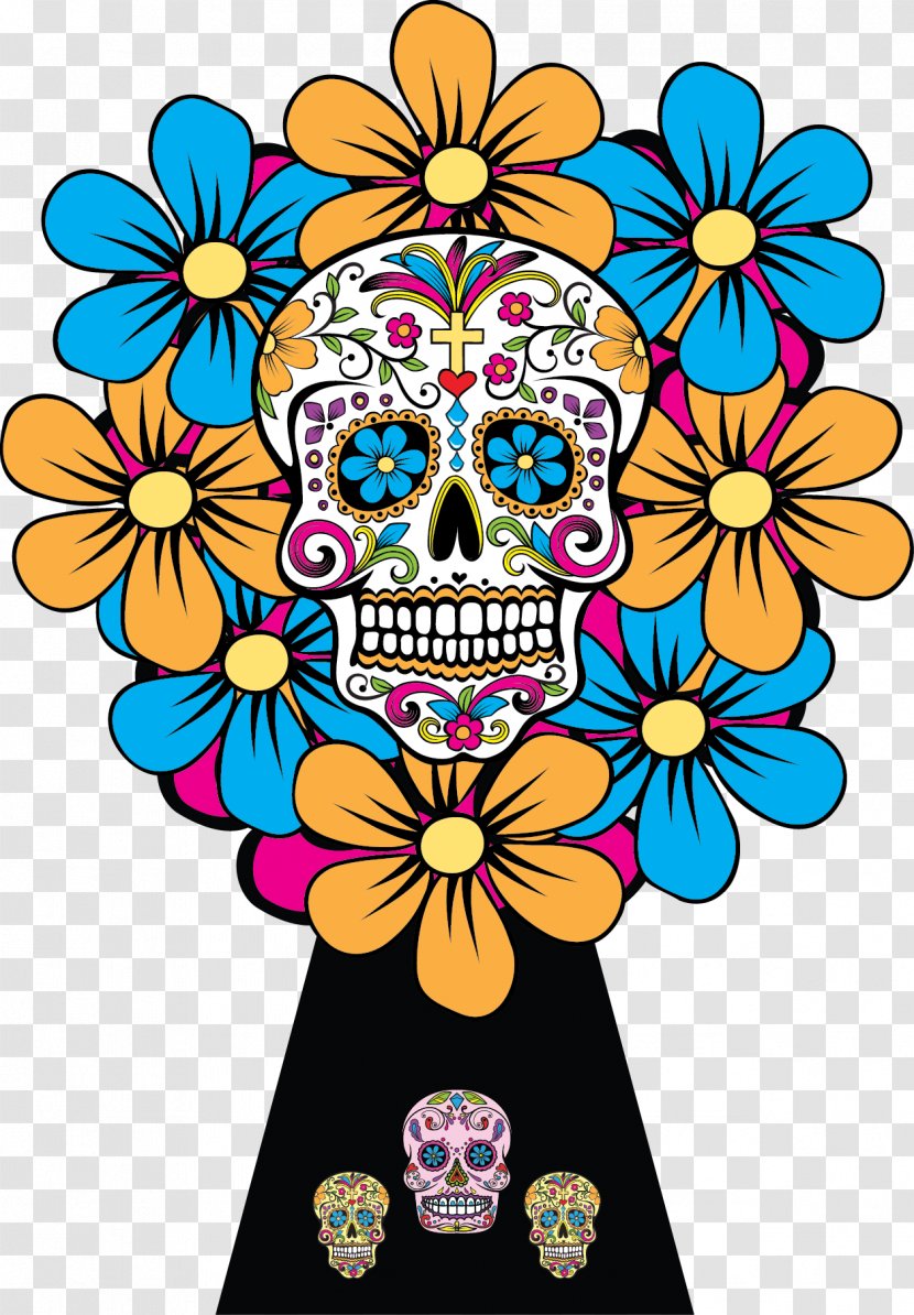 Floral Design Calavera Visual Arts - Skull - Muertos Transparent PNG