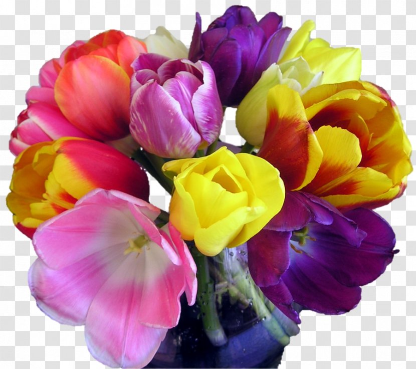 Tulip Flower Bouquet Cut Flowers Floral Design - Rose Transparent PNG