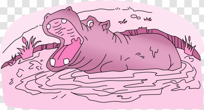 Hippopotamus Cat Pig Cartoon - Heart - Hippo Stick Figure Transparent PNG