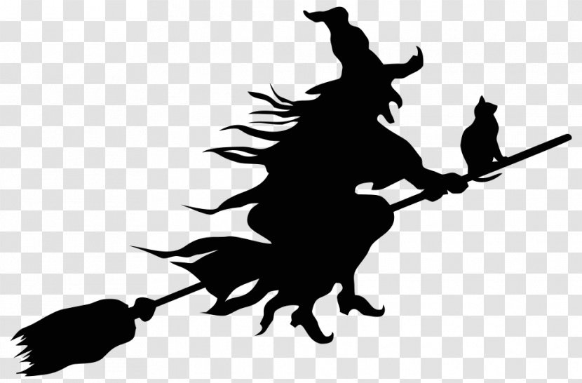 Silhouette Broom Witchcraft - Fictional Character Transparent PNG