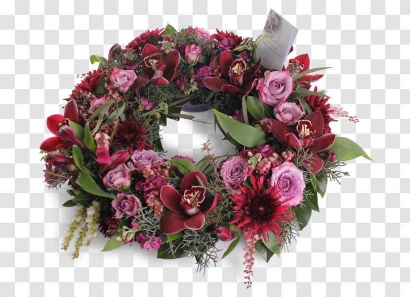Wreath Flower Floral Design Floristry Garden Roses - Rose - Burgundy Flowers Transparent PNG