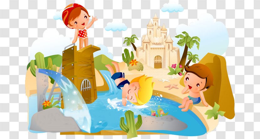 Childrens Day Greeting Card Erziehung - Castle Swimming Pool Transparent PNG