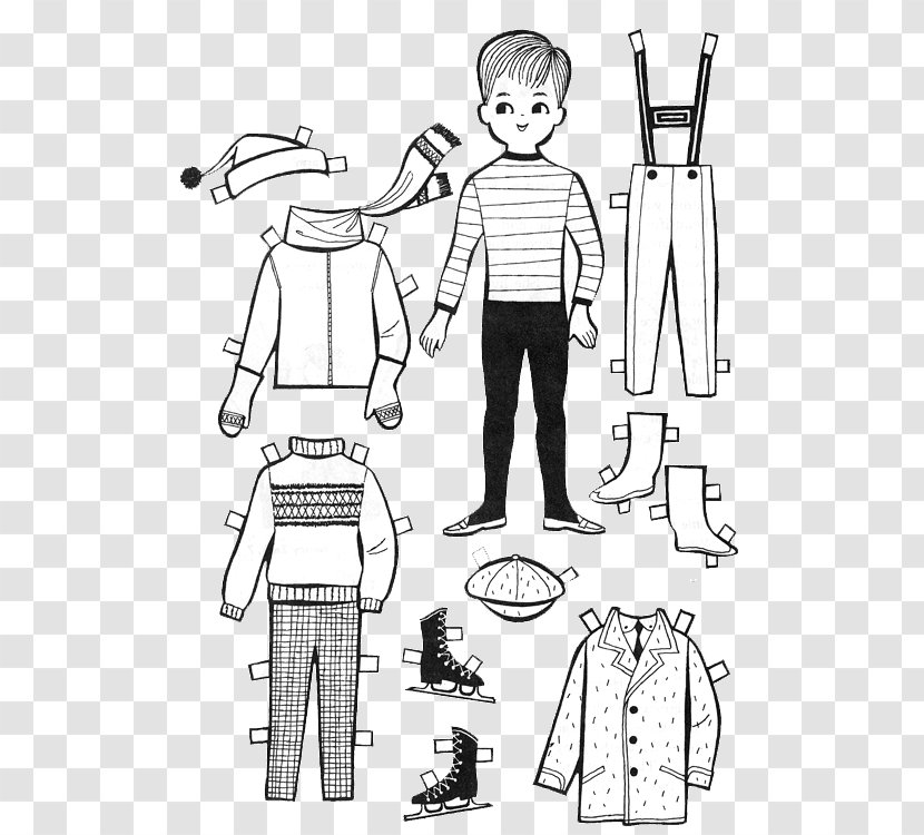 Paper Doll Coloring Book Child - Frame - Children's Paper-cut Transparent PNG