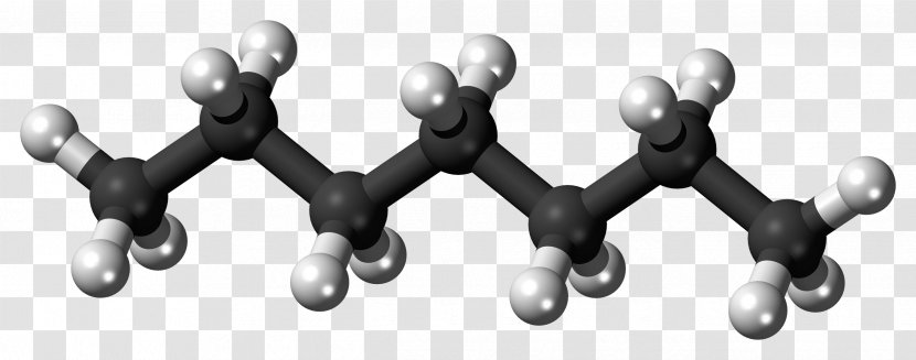 Pentane Molecule Molecular Model Ball-and-stick Heptane - Monochrome - 3d Creative Transparent PNG