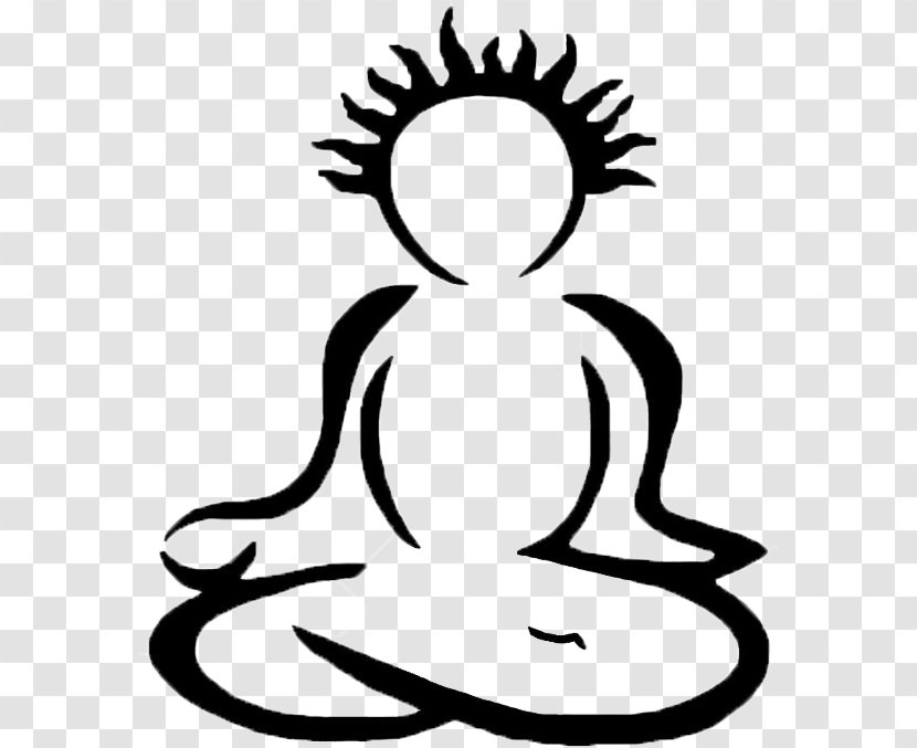 Yogi Yoga Meditation Line Art Clip - Black - Watercolor Pattern Transparent PNG