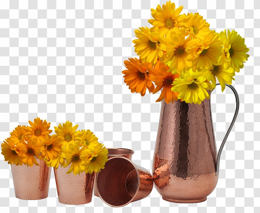 Vase Cut Flowers Flowerpot Glass - Sunflower Transparent PNG