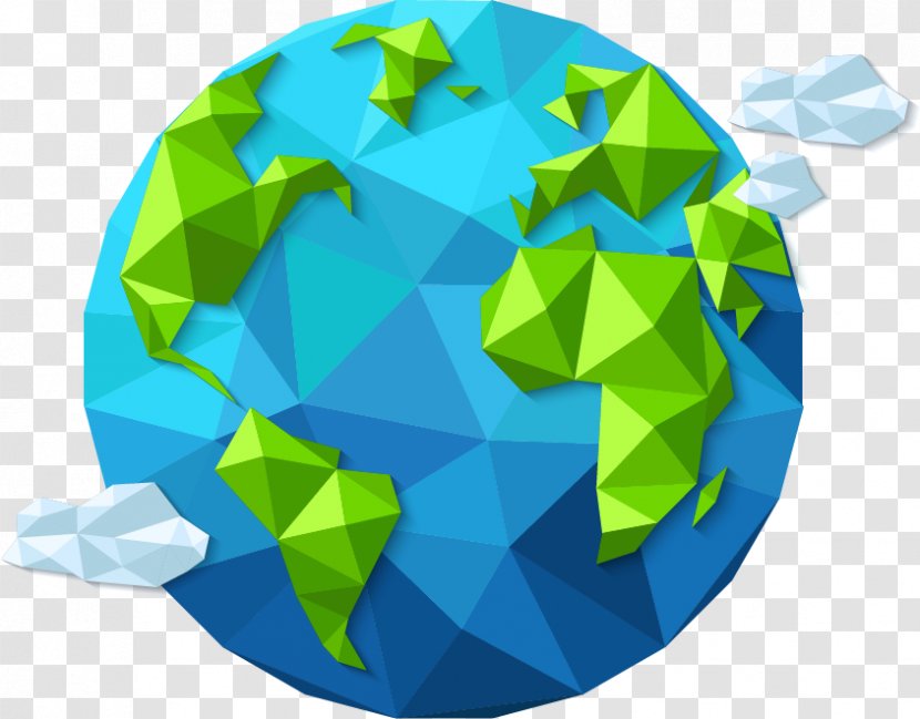 Earth Day Planet Polygon Shape Transparent PNG