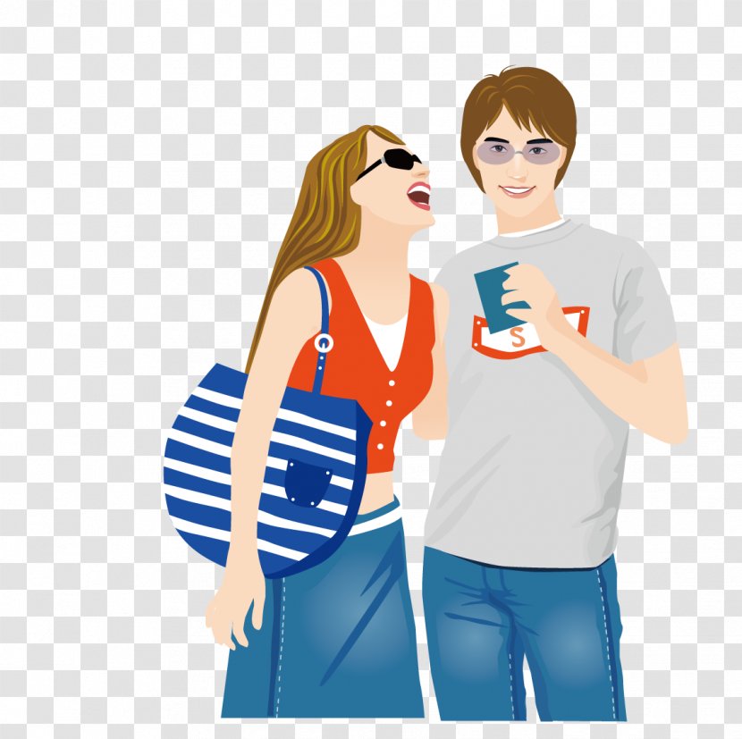 Cartoon - Frame - Couple Wearing Sunglasses Transparent PNG