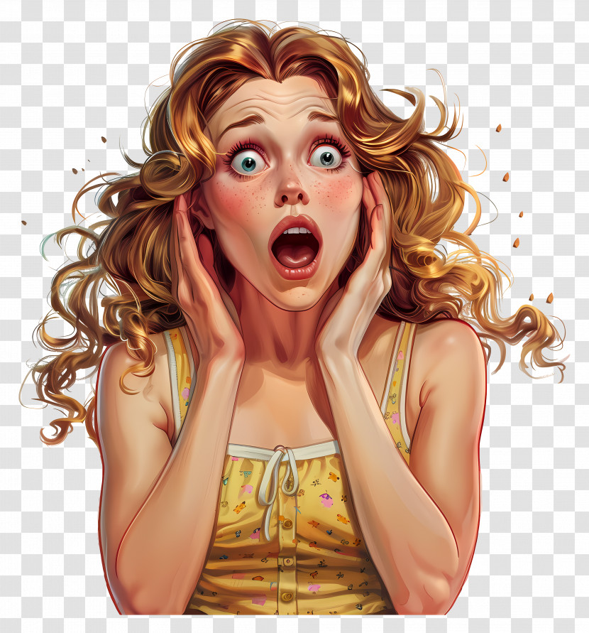 Surprised Woman - Surprised Woman Illustration With Dramatic Expression Transparent PNG