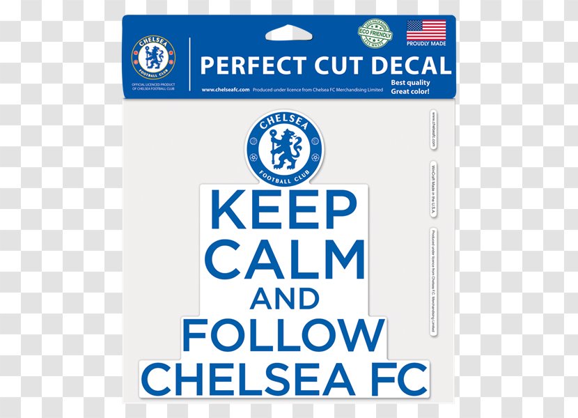 Chelsea F.C. Paper Premier League Car Decal - Keep Calm Logo Transparent PNG
