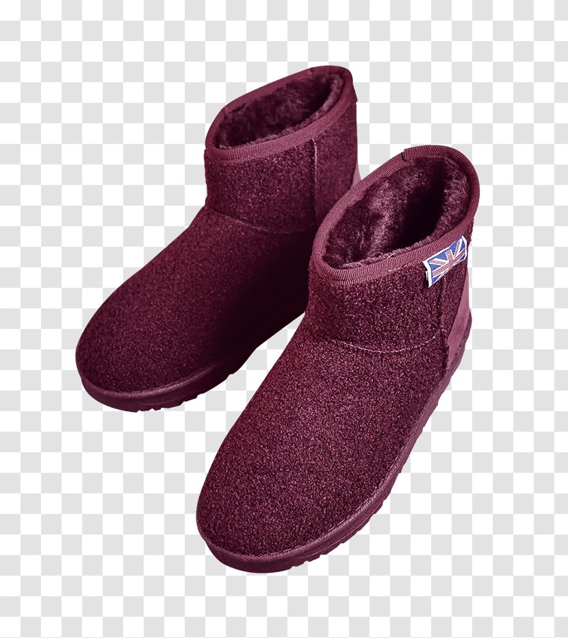 Snow Boot Wine Shoe Botina - Magenta Transparent PNG