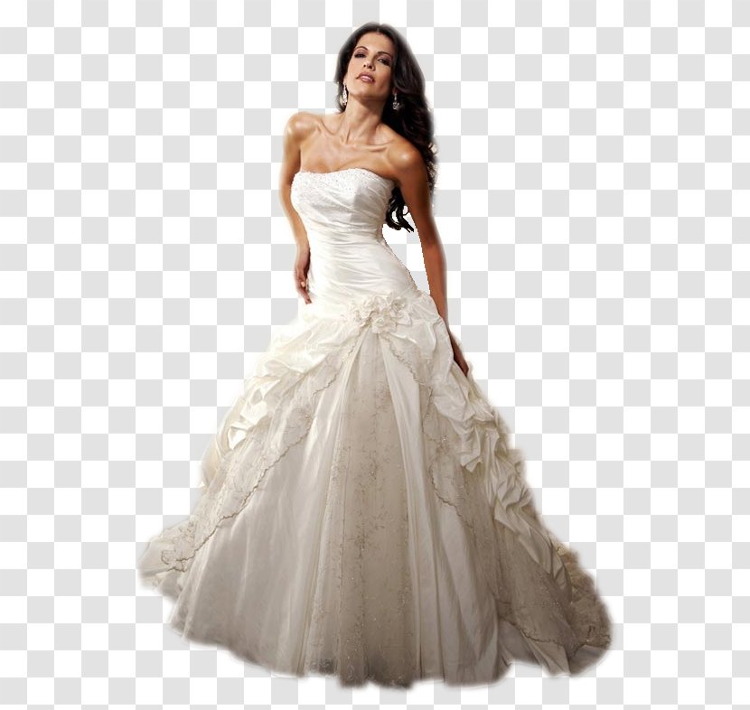 Wedding Dress Evening Gown Ivory - Watercolor Transparent PNG