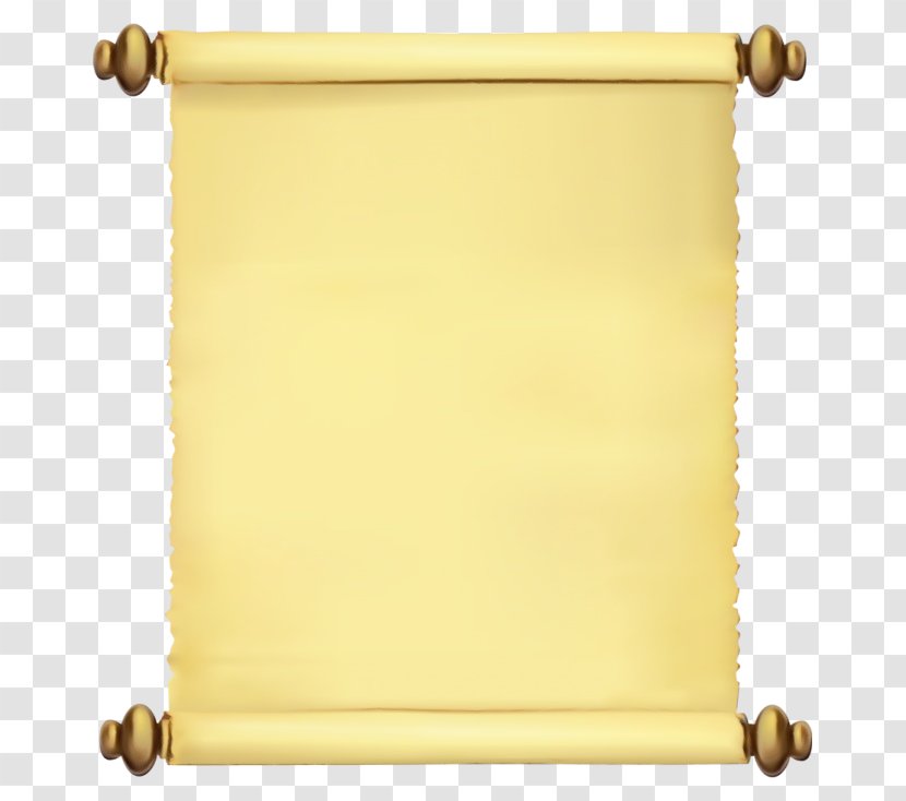 Scroll Yellow Rectangle Brass - Watercolor Transparent PNG