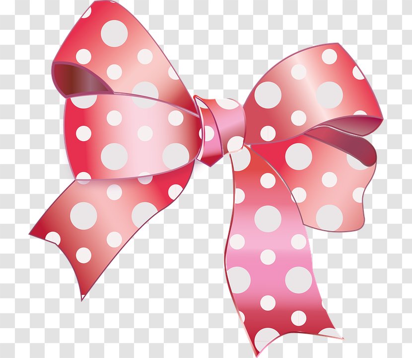 Pink Polka Dot Ribbon Red - Lovely Ribbons Transparent PNG