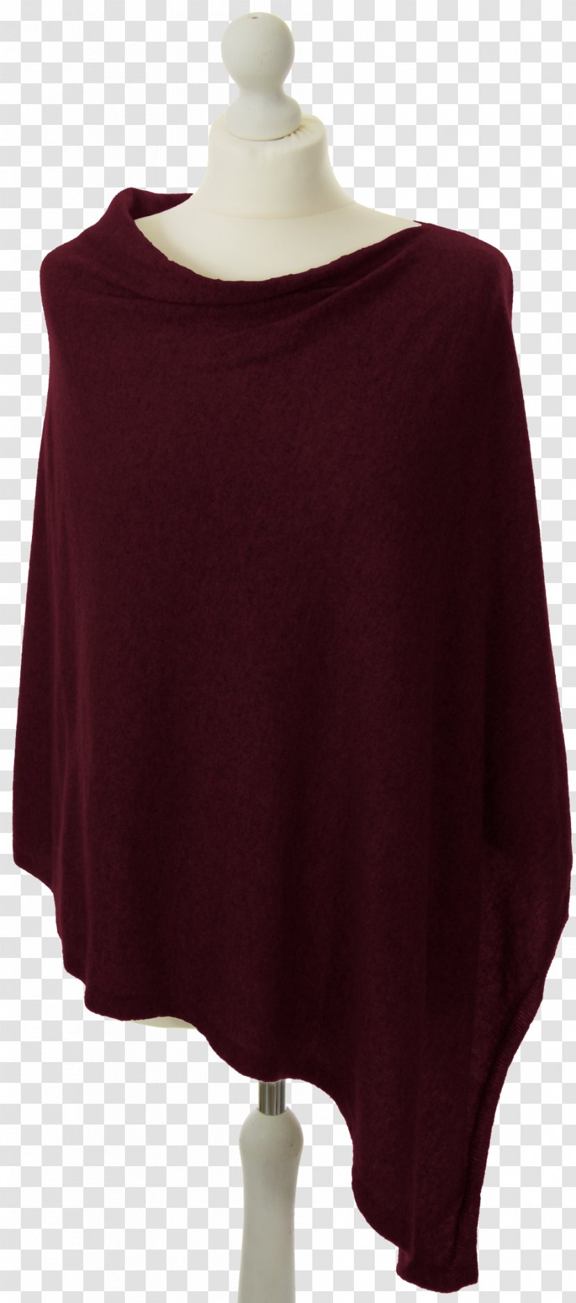 Cashmere Wool Clothing Poncho Sleeve - Maroon - Fake Fur Transparent PNG