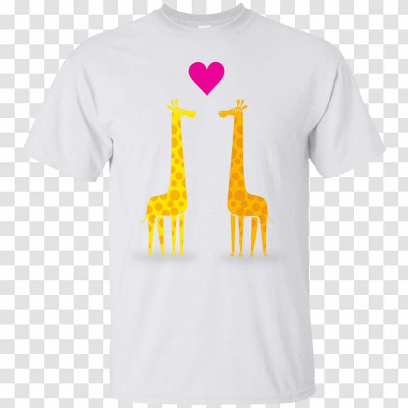 T-shirt Giraffe Sleeve Cotton Neck - Yellow Transparent PNG