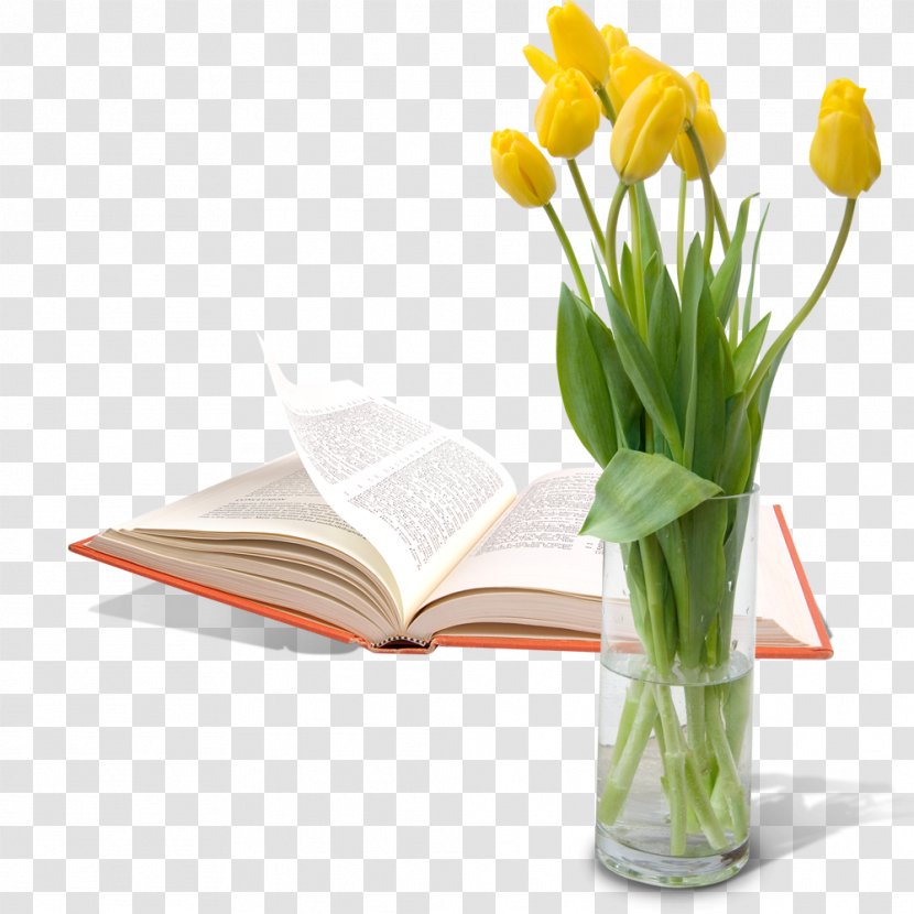 Paper Vase 3D Printing - Floristry - Flowers And Books Transparent PNG