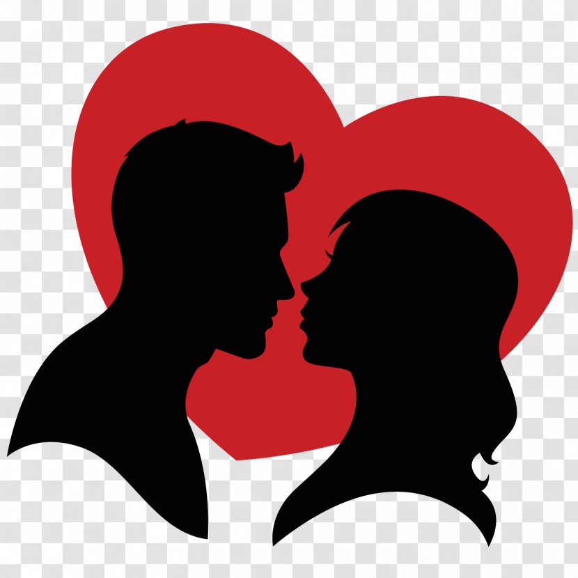 Love Heart Clip Art - Flower - Couple Silhouette And Hearts Vector Transparent PNG