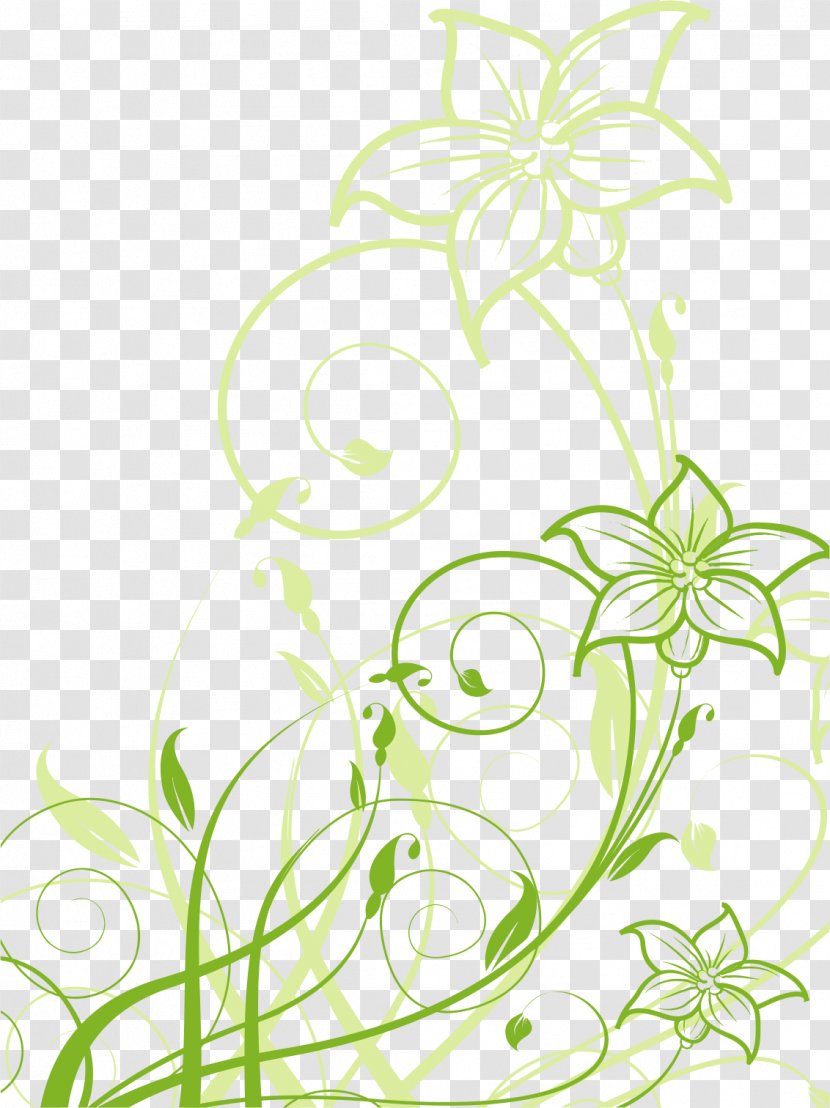 Business Card Adobe Illustrator - Green Flower Pattern Transparent PNG