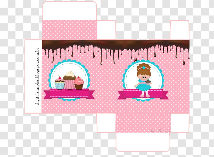 Paper Cupcake Party Ice Cream Convite - Rectangle Transparent PNG