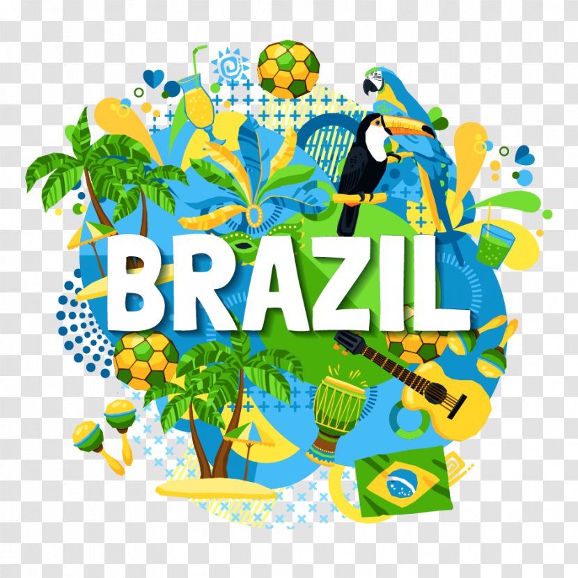 Brazilian Carnival Poster Illustration - Royaltyfree - Brazil World Cup Material Transparent PNG