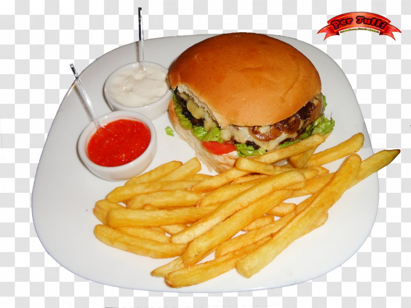 French Fries Cheeseburger Veggie Burger Hamburger Whopper - Junk Food Transparent PNG