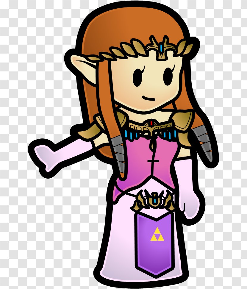 Paper Link Princess Zelda The Legend Of Zelda: Ocarina Time Breath Wild - Wii - Mario Transparent PNG